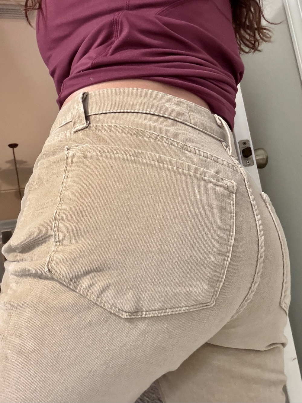 Women’s NYDJ straight Beige Corduroy Stretch Jeans 6 Petite Not your daughters